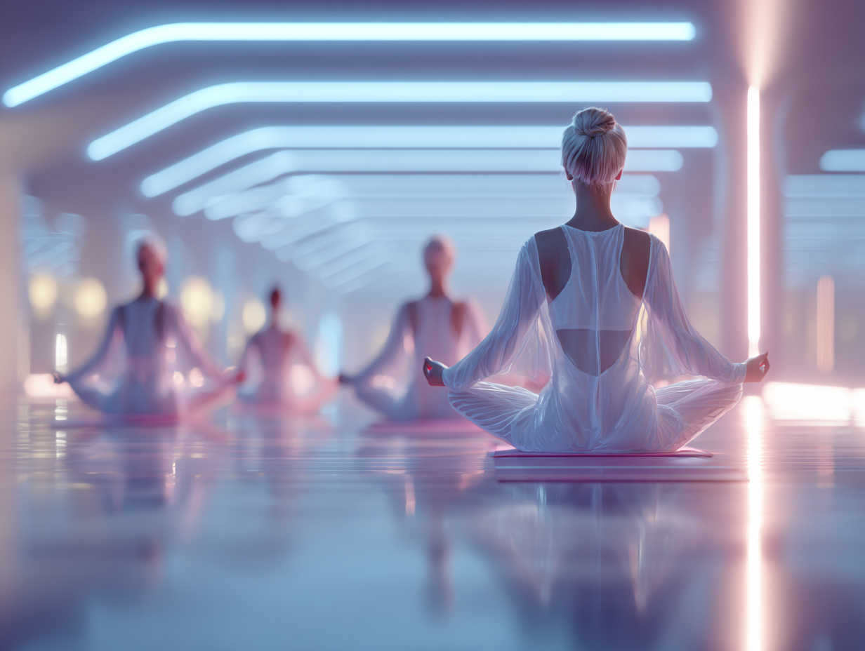 Група людей різного віку практикує йогу